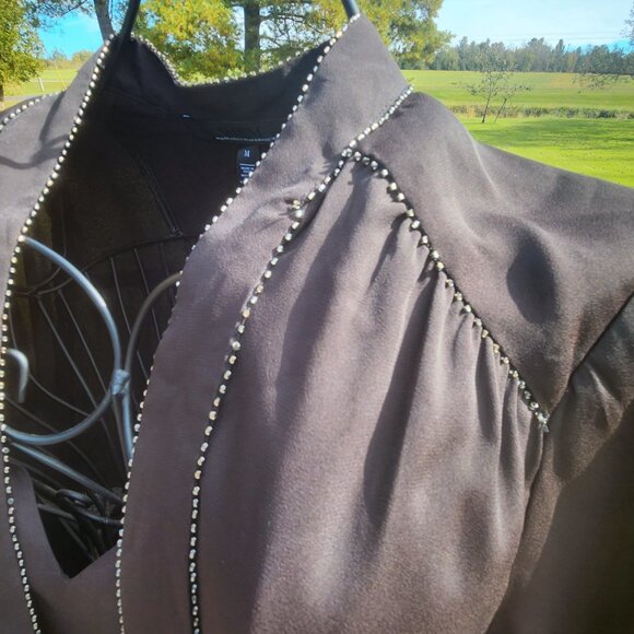 Beaded Smocked Blouson Dress, size M, NWT - Picture 7 of 11